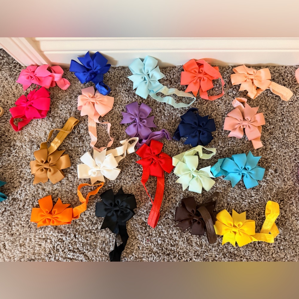 Colorful Grosgrain Ribbon Bow Hair Clips - Multi Colors